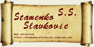 Stamenko Slavković vizit kartica